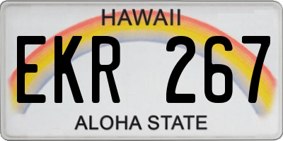 HI license plate EKR267