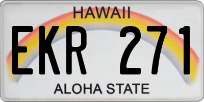 HI license plate EKR271