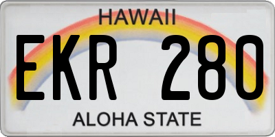 HI license plate EKR280