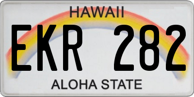 HI license plate EKR282