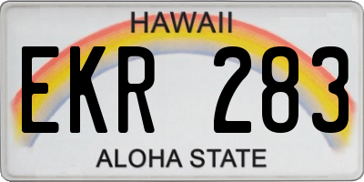 HI license plate EKR283