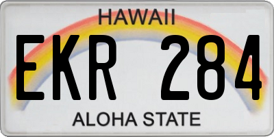 HI license plate EKR284