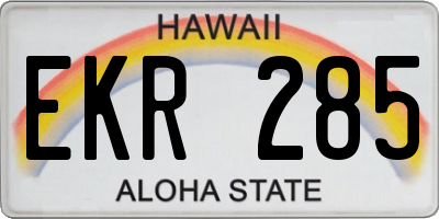 HI license plate EKR285