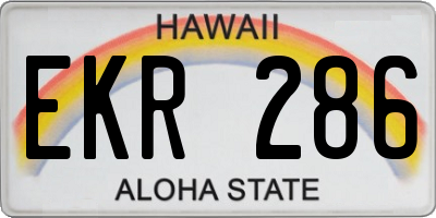 HI license plate EKR286