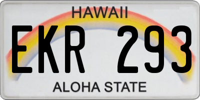 HI license plate EKR293