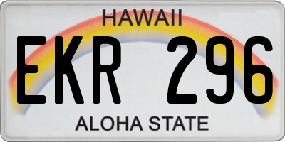 HI license plate EKR296