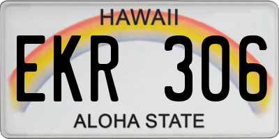 HI license plate EKR306