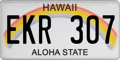 HI license plate EKR307