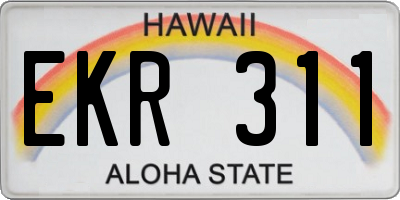 HI license plate EKR311