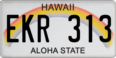 HI license plate EKR313