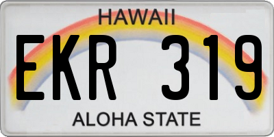 HI license plate EKR319