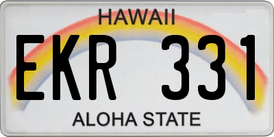 HI license plate EKR331