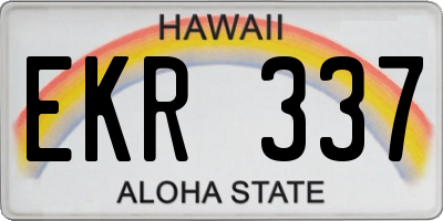 HI license plate EKR337