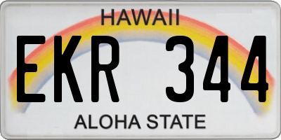HI license plate EKR344