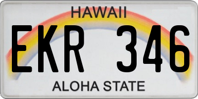 HI license plate EKR346