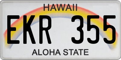HI license plate EKR355