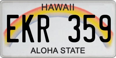 HI license plate EKR359