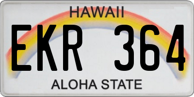 HI license plate EKR364