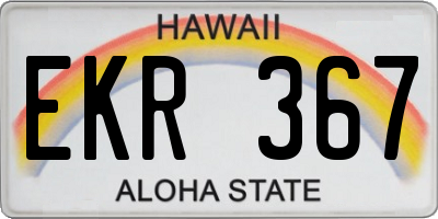 HI license plate EKR367