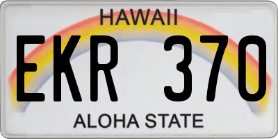 HI license plate EKR370