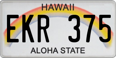HI license plate EKR375