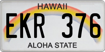 HI license plate EKR376