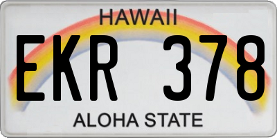 HI license plate EKR378