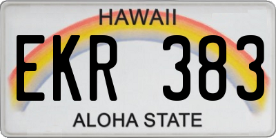 HI license plate EKR383