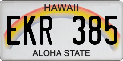 HI license plate EKR385