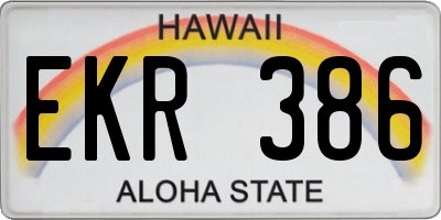 HI license plate EKR386