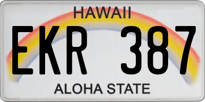 HI license plate EKR387