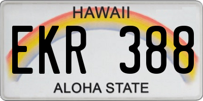 HI license plate EKR388