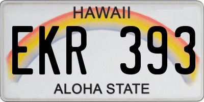 HI license plate EKR393
