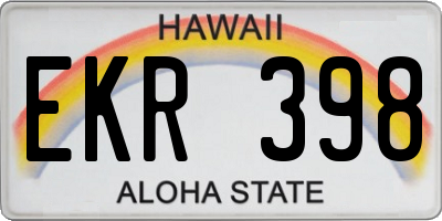 HI license plate EKR398