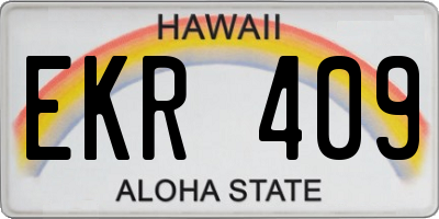 HI license plate EKR409
