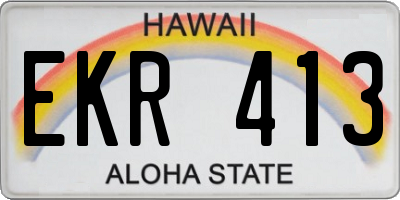 HI license plate EKR413