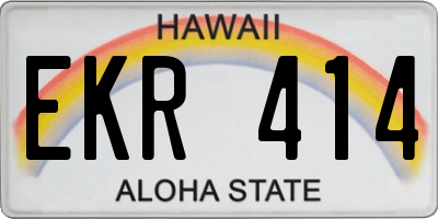 HI license plate EKR414