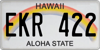 HI license plate EKR422