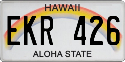 HI license plate EKR426