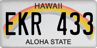 HI license plate EKR433