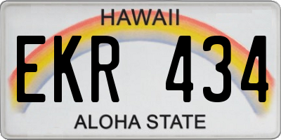 HI license plate EKR434