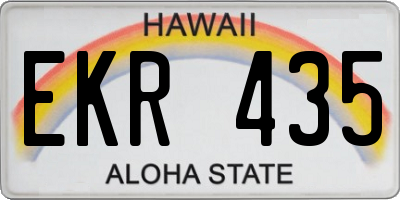HI license plate EKR435