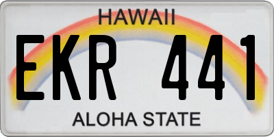 HI license plate EKR441