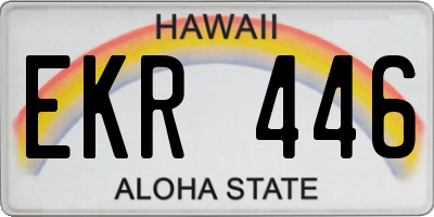 HI license plate EKR446