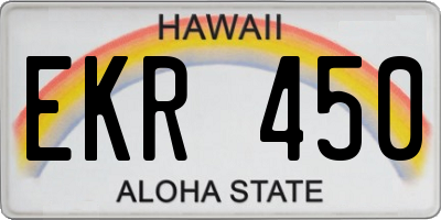 HI license plate EKR450