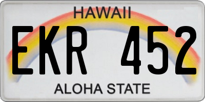 HI license plate EKR452
