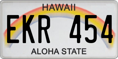 HI license plate EKR454