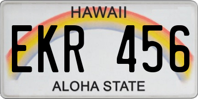 HI license plate EKR456