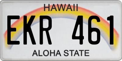 HI license plate EKR461