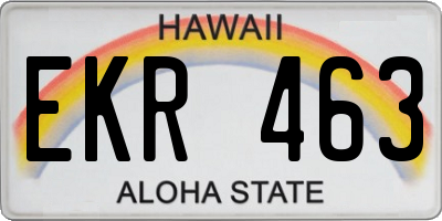 HI license plate EKR463